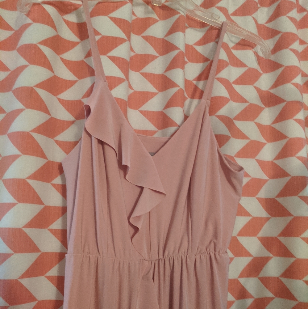 Pink spaghetti strap maternity dress
